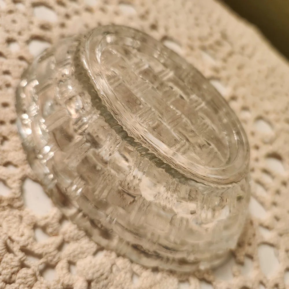 Pressed Glass Bunny On A Nest Easter Candy Dish / Trinket Dish